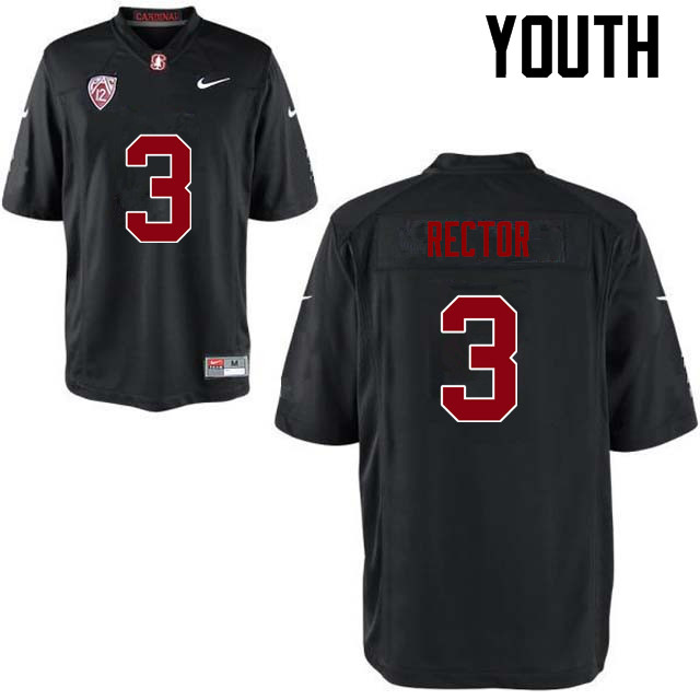Youth Stanford Cardinal #3 Michael Rector College Football Jerseys Sale-Black - Click Image to Close